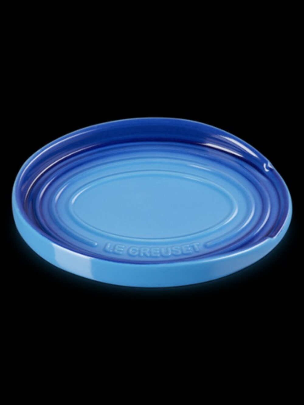 Le Creuset Stoneware Oval Spoon Rest Azure Blue NEW